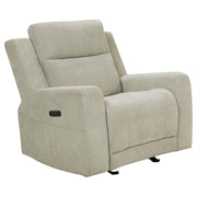 Kennett - Chenille Upholstered Power Recliner Chair - Ivory - JaxCo Furniture