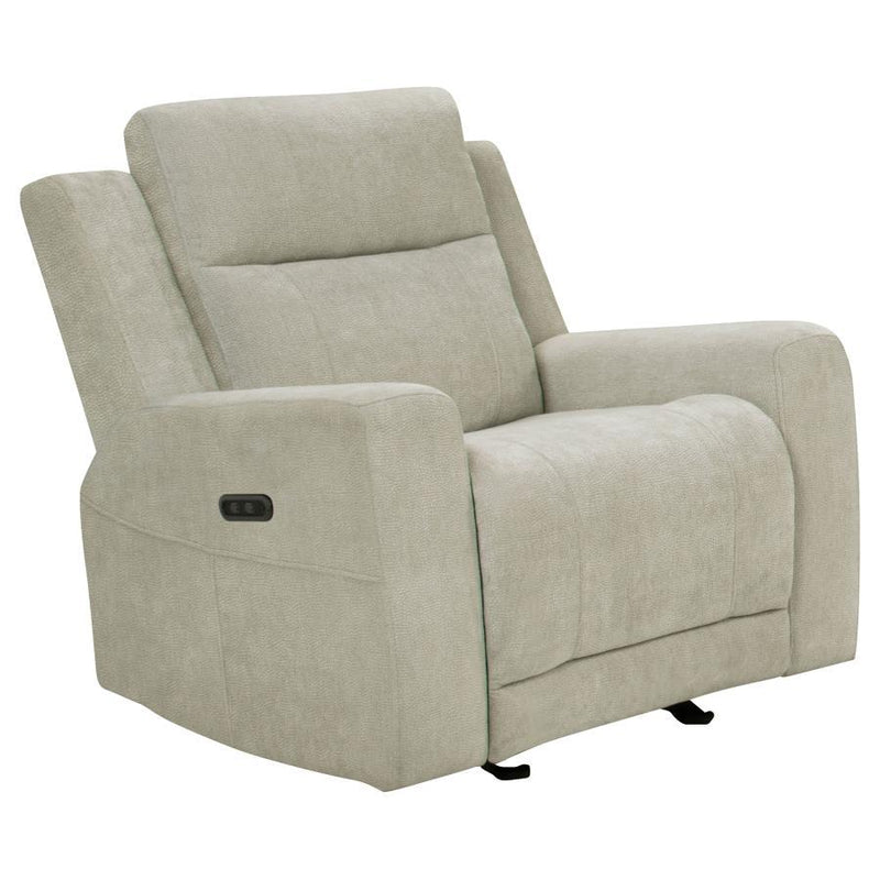Kennett - Chenille Upholstered Power Recliner Chair - Ivory - JaxCo Furniture