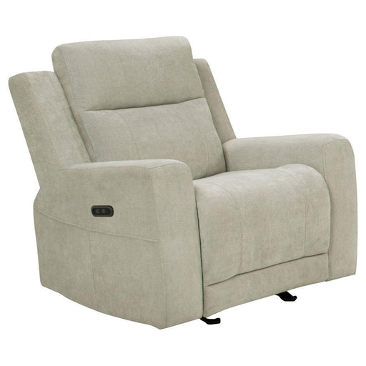 Kennett - Chenille Upholstered Power Recliner Chair - Ivory - JaxCo Furniture