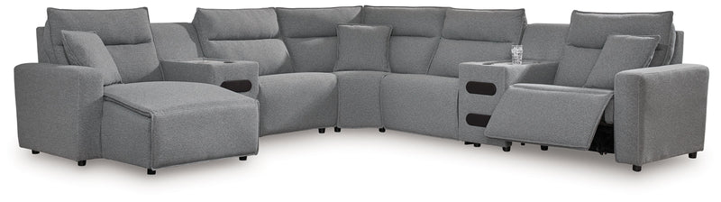 ModMax II - Salt And Pepper - Reclining Sectional - JaxCo Furniture