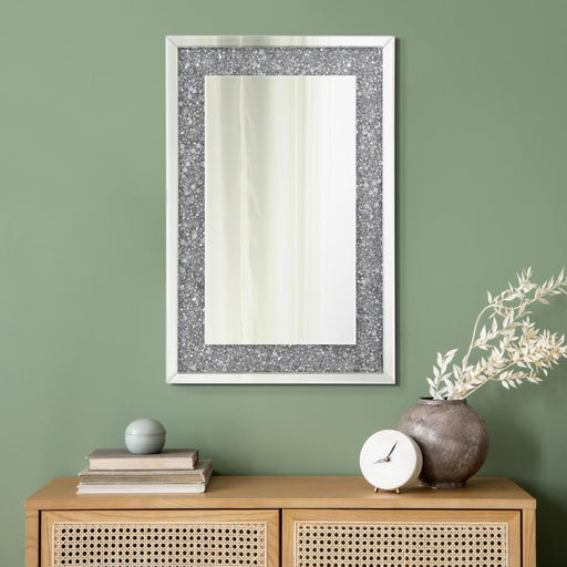 Valerie - Acrylic Crystal Wall Mirror - Silver - JaxCo Furniture