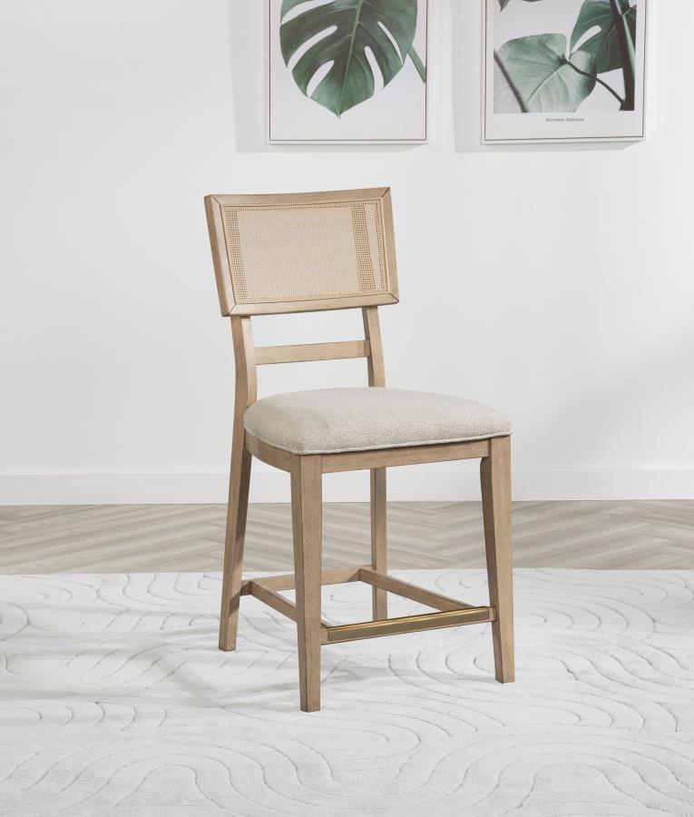 Kailani - Radio Weave Cane Counter Dining Side Chair (Set of 2) - Beige Oak - JaxCo Furniture