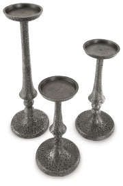Eravell - Pewter Finish - Candle Holder Set (Set of 3) - JaxCo Furniture
