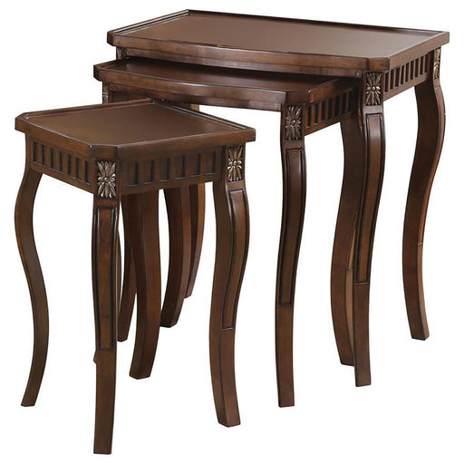 Daphne - 3 Piece Rectangular Wood Nesting Table Set - Warm Brown - JaxCo Furniture