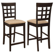 Gabriel - Lattice Back Counter Chair (Set of 2) - Cappuccino - JaxCo Furniture