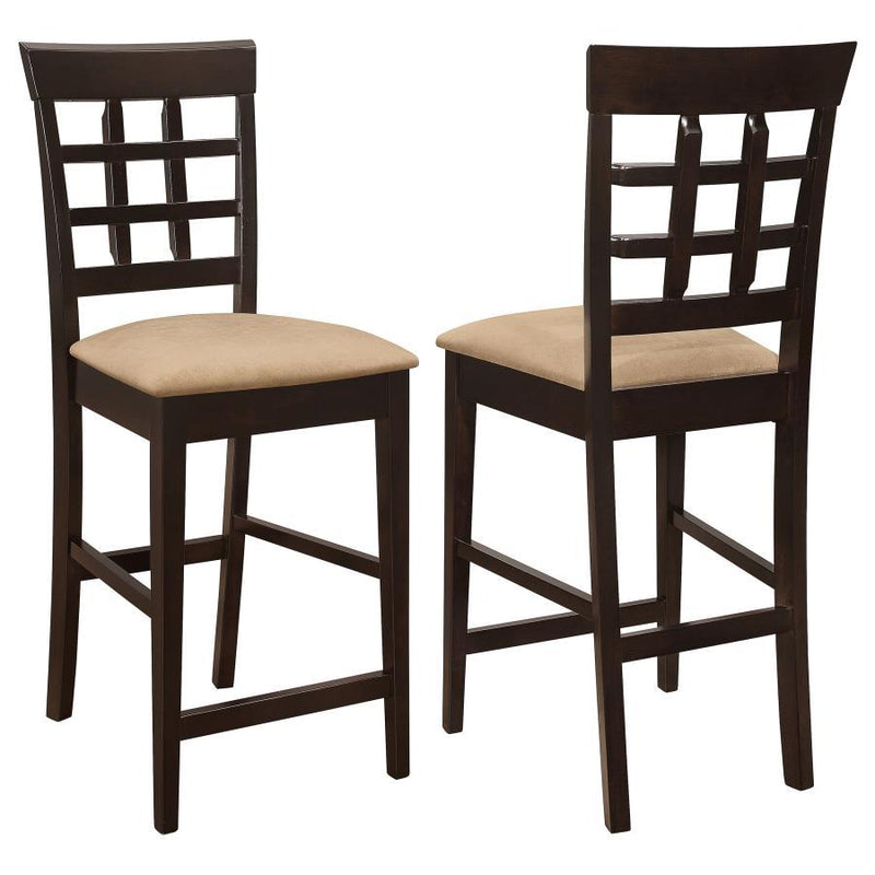 Gabriel - Lattice Back Counter Chair (Set of 2) - Cappuccino - JaxCo Furniture