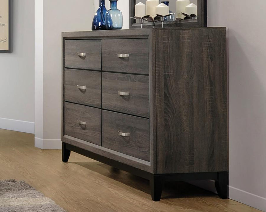 Watson - 6-Drawer Dresser - Gray Oak - JaxCo Furniture