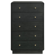 Cavelle - 5-Drawer Chest Of Drawers - Black - JaxCo Furniture