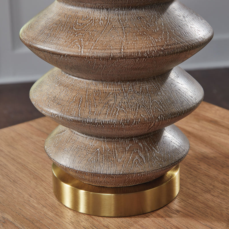 Jyllyard - Brown / Gold Finish - Poly Table Lamp - JaxCo Furniture