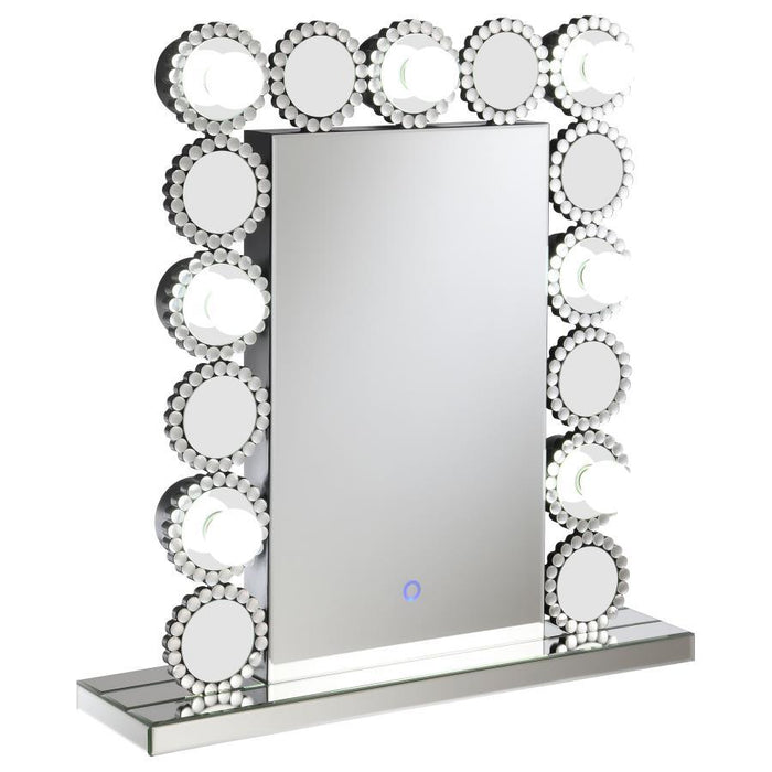 Aghes - Vanity Mirror With Lighting - Silver - JaxCo Furniture