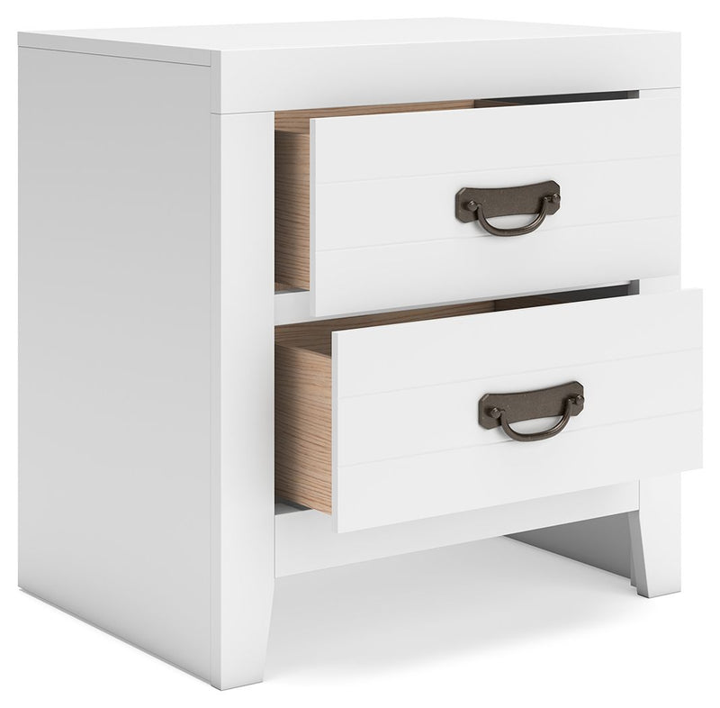 Binterglen - White - Two Drawer Night Stand - JaxCo Furniture