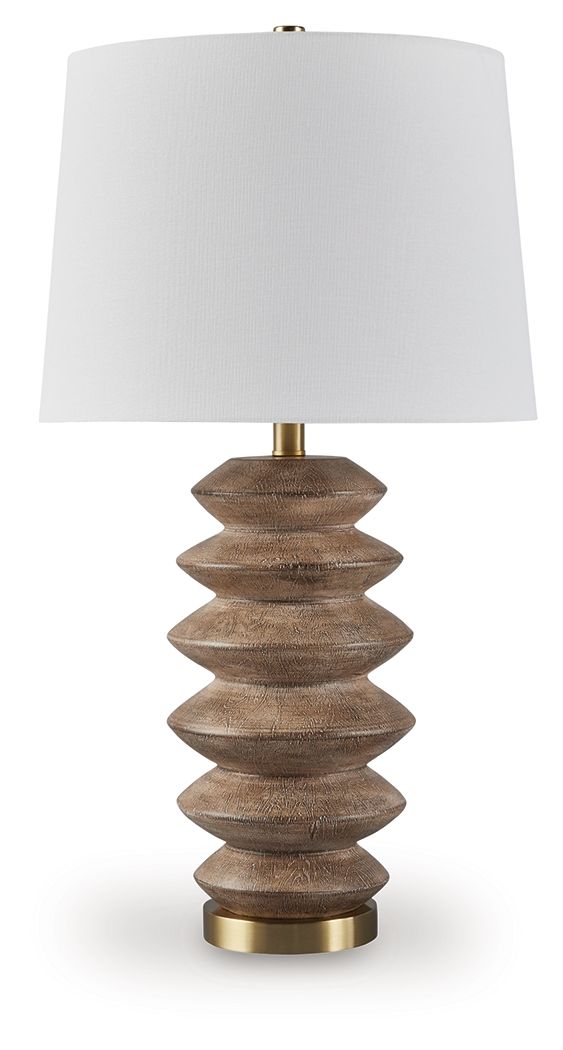 Jyllyard - Brown / Gold Finish - Poly Table Lamp - JaxCo Furniture