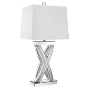 Dominick - Tapered Mirrored Acrylic Table Lamp - Silver - JaxCo Furniture