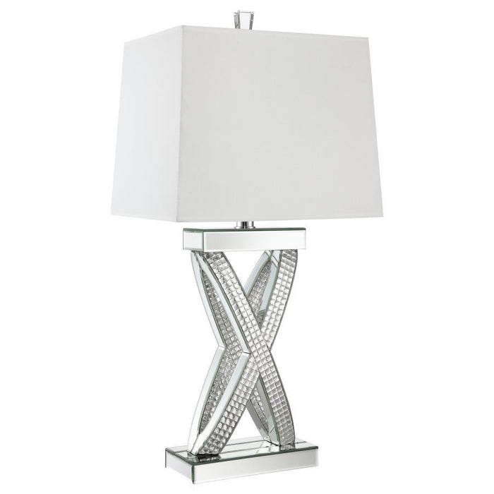 Dominick - Tapered Mirrored Acrylic Table Lamp - Silver - JaxCo Furniture