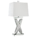 Dominick - Tapered Mirrored Acrylic Table Lamp - Silver - JaxCo Furniture