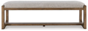 Cabalynn - Oatmeal / Light Brown - Large Uph Dining Room Bench - JaxCo Furniture