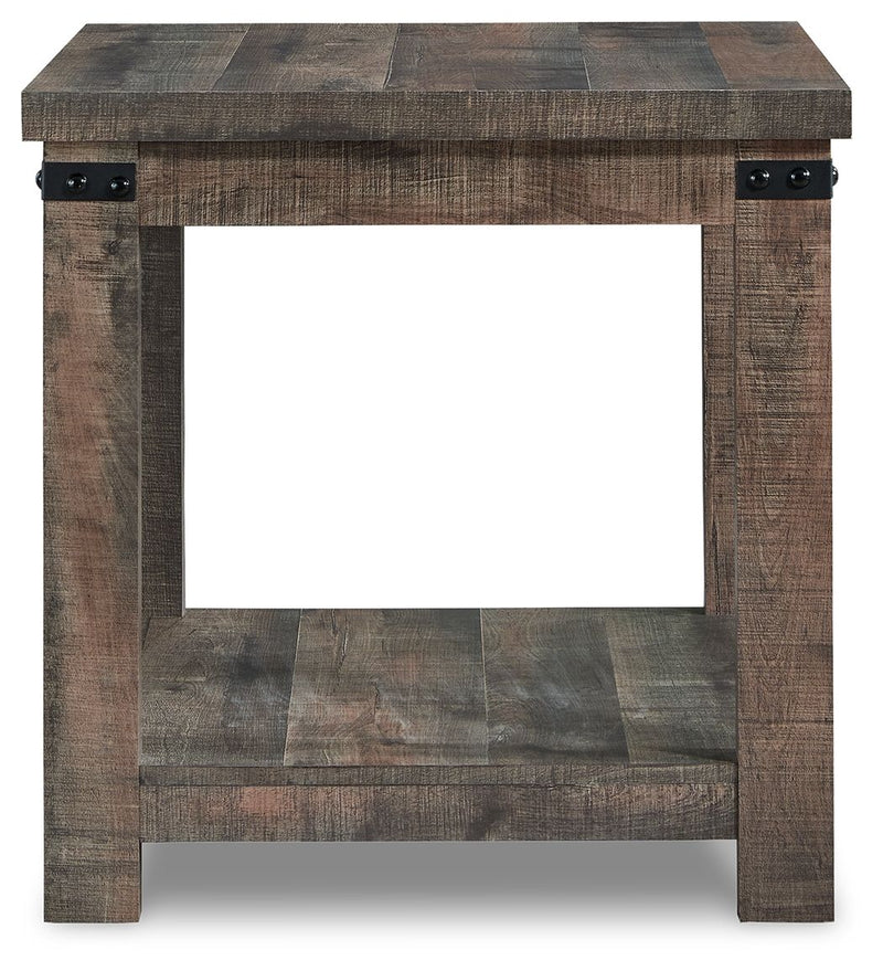 Hollum - Rustic Brown - Square End Table - JaxCo Furniture