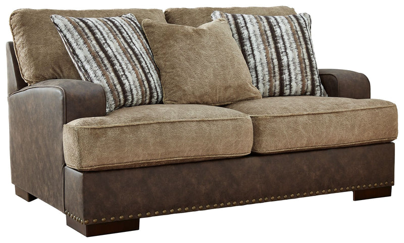 Alesbury - Chocolate - Loveseat - JaxCo Furniture