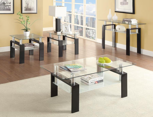 Dyer - 1-Shelf Square Glass Top Side End Table - Black - JaxCo Furniture