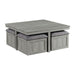 Uster - Coffee Table With Four Storage Stools - Grey - JaxCo Furniture