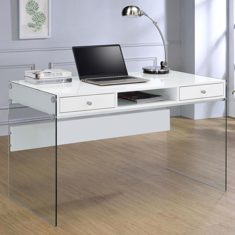 Dobrev - 2-Drawer Writing Desk - JaxCo Furniture