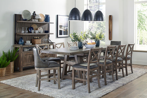 Lodge Dining - Faux Leather Swivel Counter Sling Chair (Set of 2) - Siltstone - JaxCo Furniture