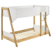 Wyatt - Wood Twin Over Twin Bunk Bed - White And Natural - JaxCo Furniture