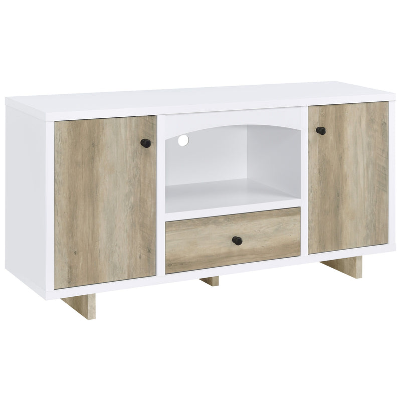 Dalton - 2 Door Storage Credenza - White And Distressed Pine - JaxCo Furniture