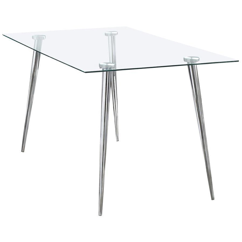 Gilman - Rectangular 64-inch Glass Top Dining Table - JaxCo Furniture