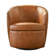 Barolo - 100% Italian Leather Swivel Club Chair (Set of 2) - JaxCo Furniture