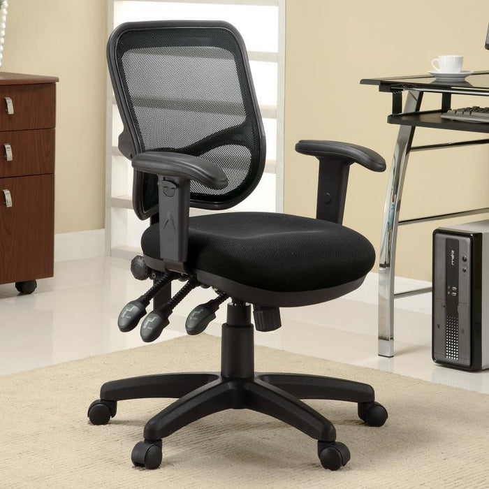 Rollo - Upholstered Adjustable Ergonomic Office Chair - Black - JaxCo Furniture