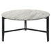 Tandi - Round Faux Marble Coffee Table - White And Black - JaxCo Furniture