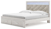 Altyra - White - King Upholstered Storage Bed - JaxCo Furniture