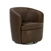 Barolo - 100% Italian Leather Swivel Club Chair (Set of 2) - JaxCo Furniture