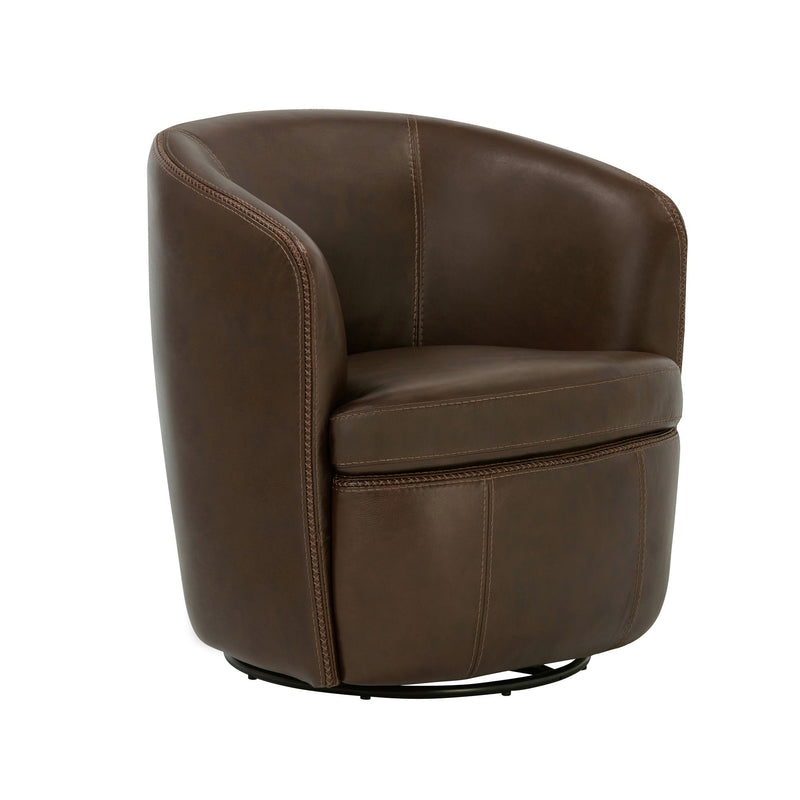 Barolo - 100% Italian Leather Swivel Club Chair (Set of 2) - JaxCo Furniture