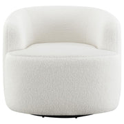 Hudson - Faux Sheepskin Upholstered Swivel Chair - Natural - JaxCo Furniture