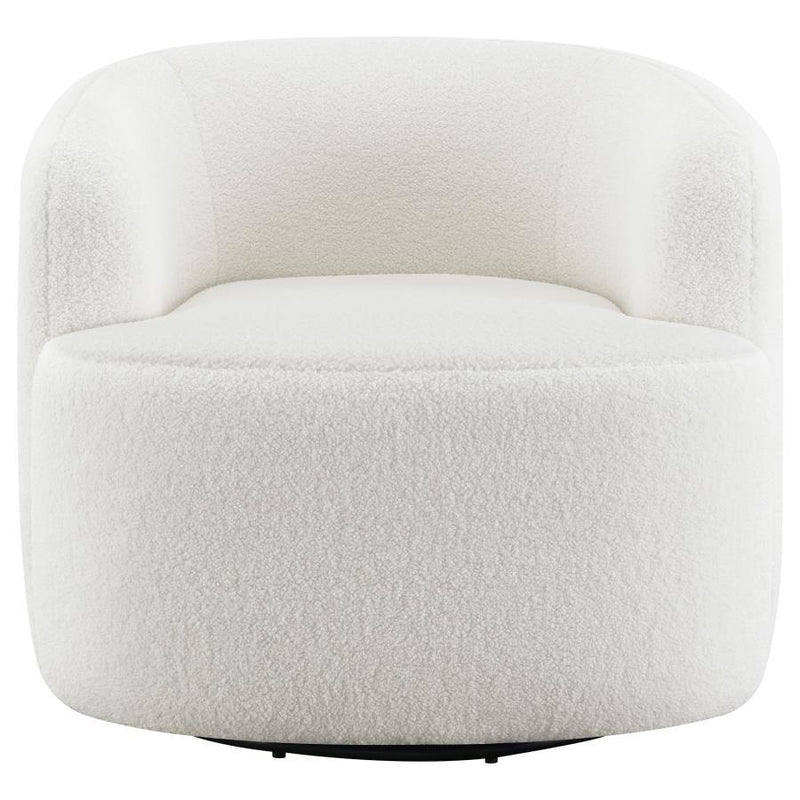 Hudson - Faux Sheepskin Upholstered Swivel Chair - Natural - JaxCo Furniture