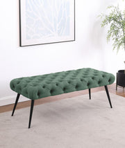 Ella - Upholstered Tufted Bench Metal Legs - JaxCo Furniture