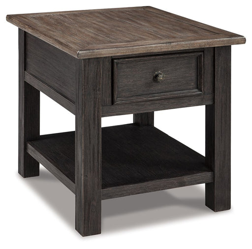Tyler - Grayish Brown / Black - Rectangular End Table - JaxCo Furniture