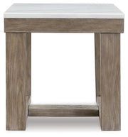 Loyaska - Brown / Ivory - Square End Table - JaxCo Furniture