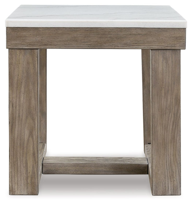 Loyaska - Brown / Ivory - Square End Table - JaxCo Furniture