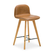 Napoli - Leather Counter Stool - Tan - JaxCo Furniture