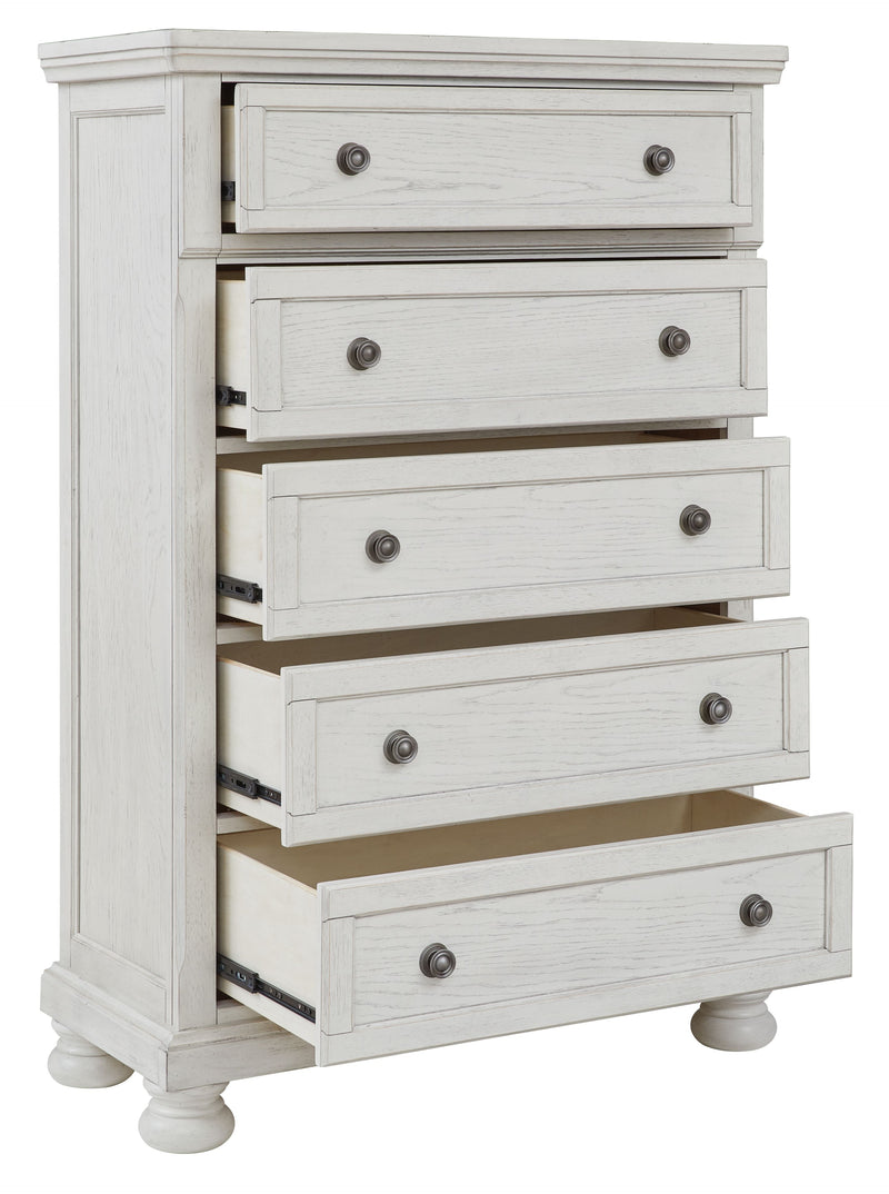 Robbinsdale - Antique White - Five Drawer Chest - JaxCo Furniture