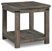 Hollum - Rustic Brown - Square End Table - JaxCo Furniture