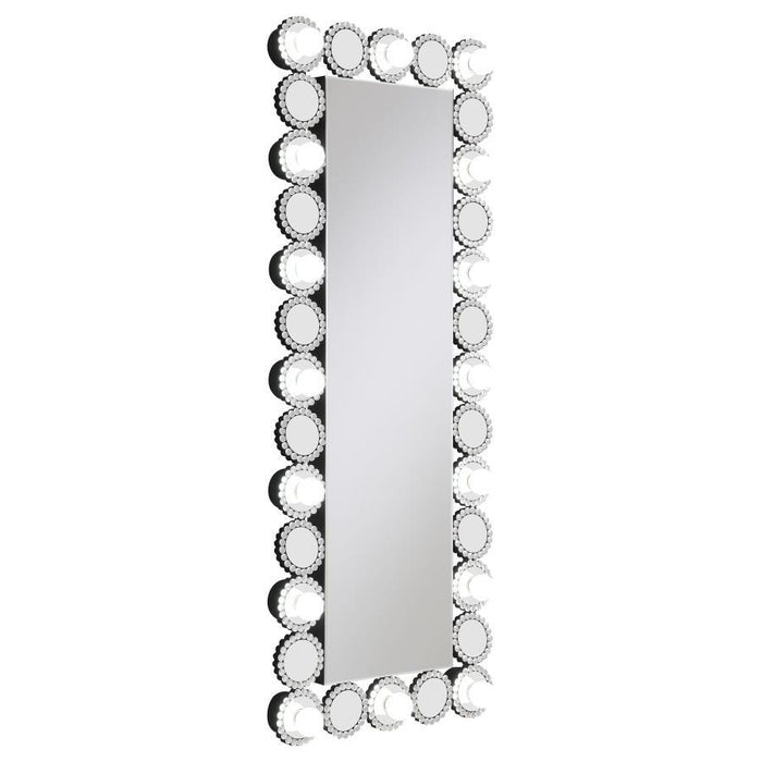 Aghes - Wall Mirror With Lighting - Silver - JaxCo Furniture