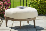 Serene Bay - Dark Brown / White - Ottoman With Cushion - JaxCo Furniture