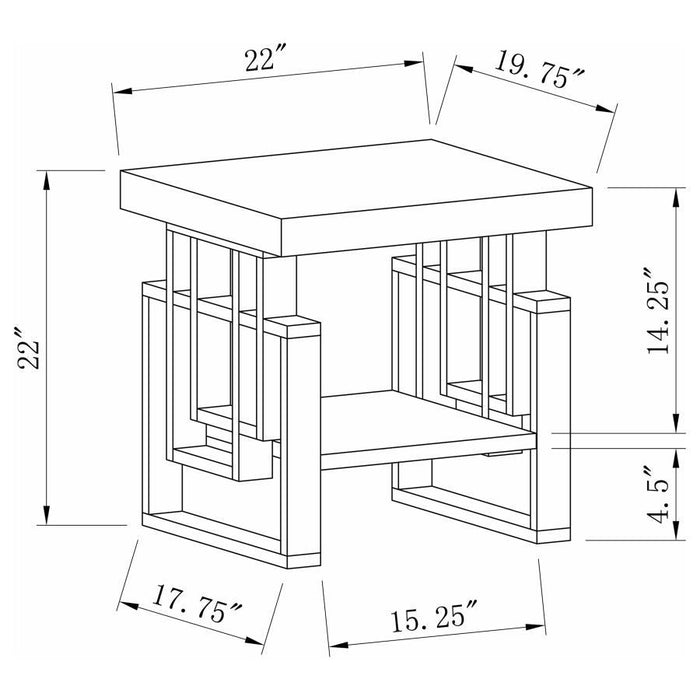 Schmitt - Rectangular Side End Table - White High Gloss - JaxCo Furniture