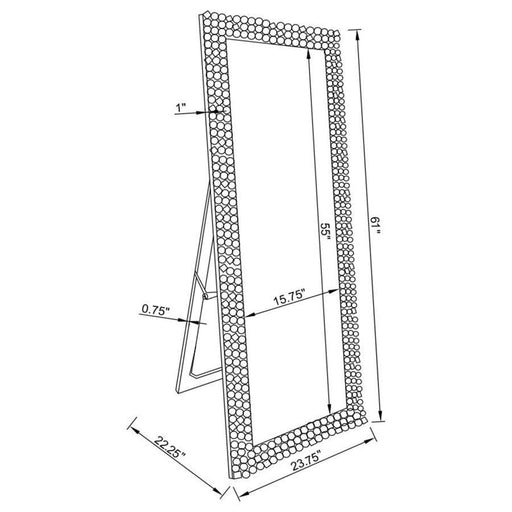 Mckay - Acrylic Frame Standing Mirror - Smokey Gray - JaxCo Furniture