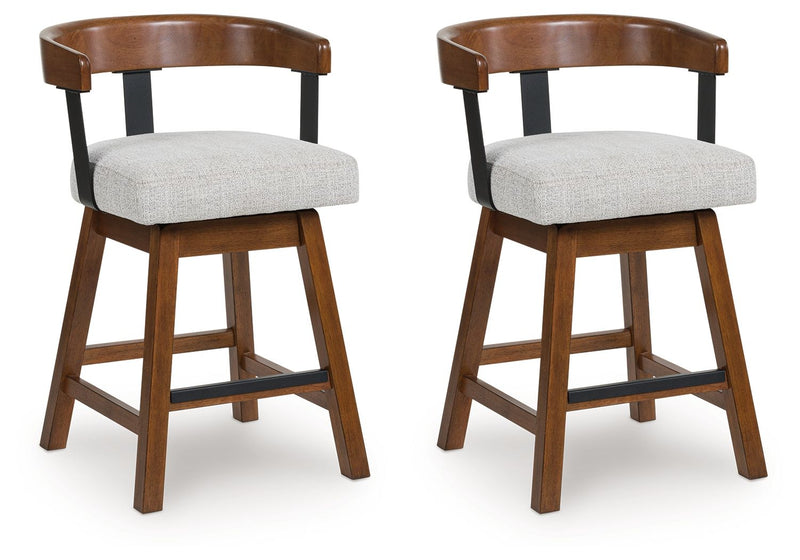 Ralene - Medium Brown - Upholstered Swivel Barstool (Set of 2) - JaxCo Furniture