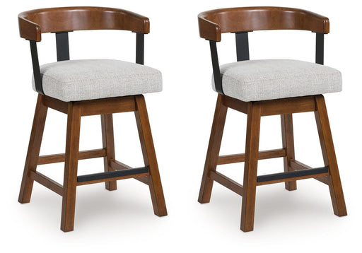 Ralene - Medium Brown - Upholstered Swivel Barstool (Set of 2) - JaxCo Furniture
